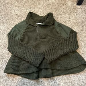 Olive Quarter Zip Zara Sweater (S)